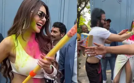 Sherlyn Chopra Holi Look Viral:  शर्लिन चोपड़ा ने ऐसे मनाई होली, फैन्स बोले- 'चूड़ियां पहनी हैं कपड़े भी पहन लेती,