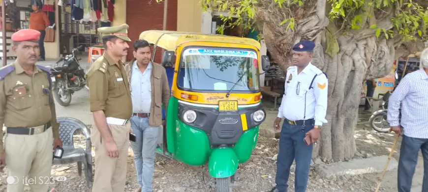 कासगंज यातायात नियमों का उल्लंघन करने 07 टैम्पो को सीज किया गया।