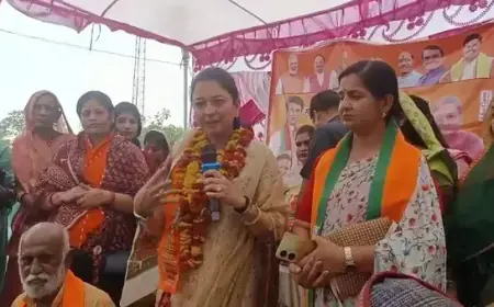 प्रियदर्शिनी राजे ने किया जनसंपर्क, पति ज्योतिरादित्य सिंधिया को वोट करने की अपील की