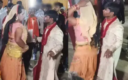 स्टेज पर दुल्हन के साथ बैठा दूल्हा अचानक उठकर किन्नर के साथ नाचने लगा, Video viral