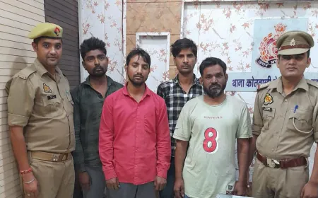 चैकिंग के दौरान चार शातिर अभियुक्तों को चोरी की एक कार व दो फर्जी नम्बर प्लेट सहित  गिरफ्तार