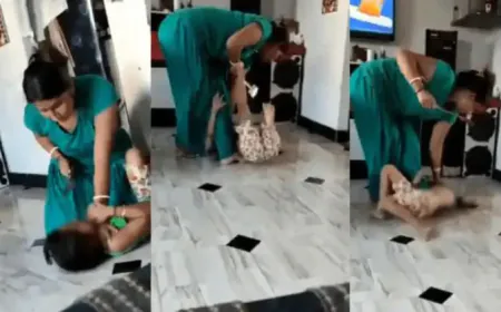 छोटी बच्ची को बेरहमी से मारती मां का वीडियो वायरल, रोती रही बेटी पर नहीं रुके हाथ.