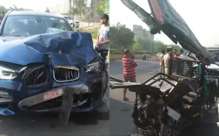 Noida Car And E-Rickshaw Accident: BMW ने ईं- रिक्शा में मारी टक्कर 2 की मौत3 घायल