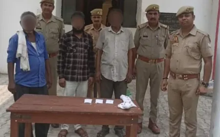 अमेठी पुलिस ने चन्दन की लकड़ी बेचने के 3 आरोपी उपकरण सहित गिरफ्तार