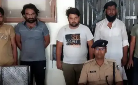 अंतरराज्यीय पशु तस्करों के सिंडिकेट के 5 कन्टेनर सहित 20 तस्कर 141 भैसों सहित गिरफ्तार