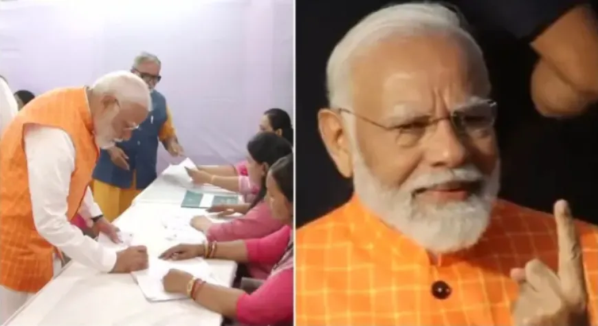 PM Modi Casts Vote: पीएम मोदी ने डाला वोट, लोगों से भी की मतदान करने की अपील