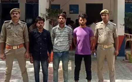 चोरी की योजना बनाते हुए 3 शातिर तमंचे कारतूस सहित गिरफ्तार