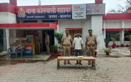 कासगंज:;सहावर पुलिस द्वारा कुल्हाड़ी से हत्या के अभियोग मे वांछित अभियुक्त को किया गिरफ्तार।