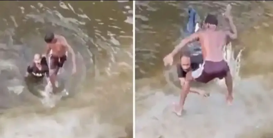 प्रेमी जोड़े ने लगाई Viral News :  नदी में छलांग, मछुआरे ने बचाया और फिर दे झापड़ दे झापड़