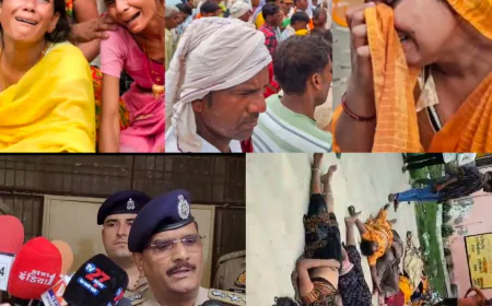 हाथरस(सिकंदराराऊ) सत्संग समापन के बाद भगदड़ से हुआ बड़ा हादसा।