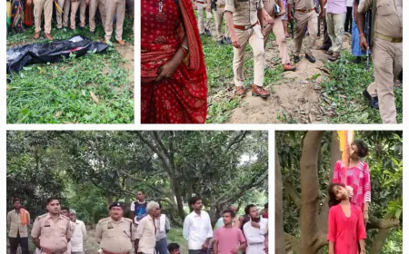 आम के बाग मे दो युवतियों के एक ही दुपट्टे से फांसी के फंदे पर लटकते मिले शव