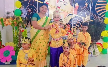 शकुंतला देवी शिक्षण संस्थान इंग्लिश मीडियम में मनाया गया जन्माष्टमी का त्यौहार