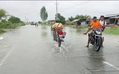 शमशाबाद जलालाबाद मार्ग पर बह रहा है बाढ़ का पानी, आवा गमन में लोगों को हो रही है दिक्कत