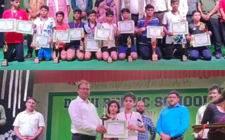 Under 14 Singles में टिकमानी इंटर कॉलेज शिकोहाबाद के अनुकल्प और डबल्स में देव बने चैंपियन