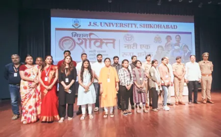 जे.एस विश्वविद्यालय के नवनिर्मित ऑडिटोरियम में नारी सशक्तीकरण पर एक कार्यक्रम का आयोजन किया गया