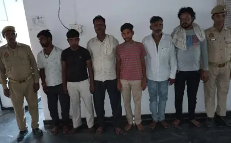 Etah News : रिजोर पुलिस ने जुआ खेलते 6 पकड़े