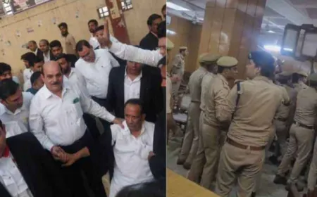 गाजियाबाद में वकीलों ने जज के साथ की हाथापाई, चली कुर्सी हुई तोड़फोड़