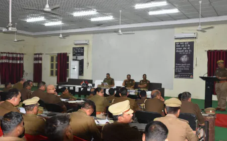 पुलिस लाइन किया गया सैनिक सम्मेलन/अपराध समीक्षा गोष्ठी का कार्यवृत्त, बेहतर पुलिस प्रबंधन व कानून एवं शांति व्यवस्था बनाए रखने हेतु अधीनस्थों को दिए  दिशा-निर्देश