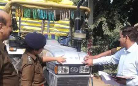यूरिया खाद ढुलाई वाले ट्रैक्टर पर 85 हजार का जुर्माना