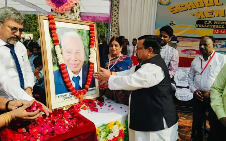 इंटरनेशनल स्कूल में सीपी मेमोरियल वॉलीबॉल मैच का शुभारंभ