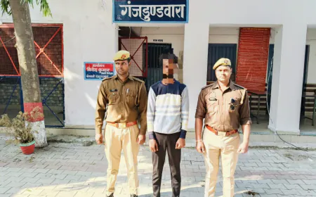 गंजडुंडवारा पुलिस द्वारा किशोरी को बहला फुसलाकर ले जाने के वांछित अभियुक्त को अंदर 24 घंटे किया गिरफ्तार।