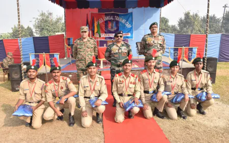 महायोगी गोरखनाथ विवि के चार एनसीसी कैडेट को किया गया सम्मानित