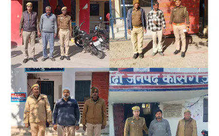 जनपदीय पुलिस द्वारा 04 वारण्टी अभियुक्तगण को गिरफ्तार किया गया