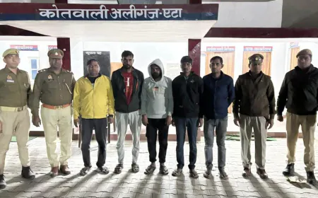 Etah News : अलीगंज पुलिस ने जुआ खेलते 6 जुआरी पकड़े