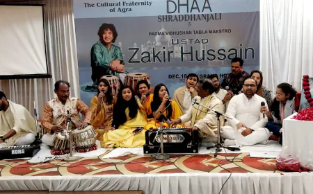 उस्ताद जाकिर हुसैन को श्रद्धांजलि देने के लिए  ग्रैंड होटल आगरा में हुआ श्रद्धांजलि सभा का आयोजन