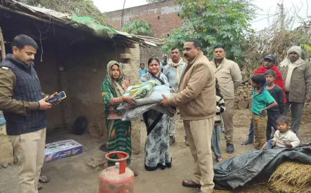 निराश्रित विधवा का सहारा बनी सिढ़पुरा पुलिस शरीर को गला देने वाली ठंड में।