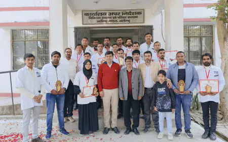 गणतंत्र दिवस के अवसर पर 108 एवं 102 एम्बुलेंस कर्मियों को किया गया सम्मानित