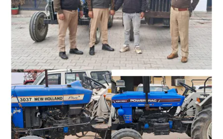 Kasganj news गंजडुण्डवारा पुलिस द्वारा एक शातिर अभियुक्त को  से धोखाधड़ी कर हड़पे गये दो ट्रैक्टर सहित गिरफ्तार