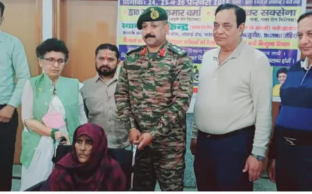 दिव्यांग शिविर के समापन पर सिखलाई रेजिमेंट के ब्रिगेडियर पहुंचे