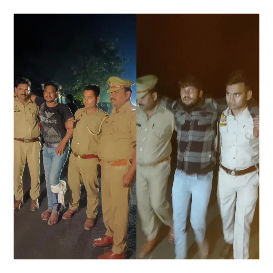 Kasganj news कासगंज पुलिस मुठभे़ड में 2 शातिर पशु चोर गिरफ्तार ।