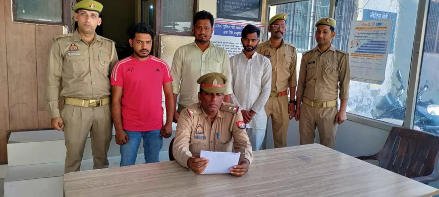 3 अभियुक्त चोरी की मोटरसाईकिल सहित गिरफ्तार