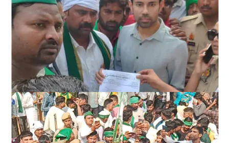 तीन सूत्रीय मांगों को लेकर भाकियू स्वराज ने डी एम कार्यालय को किया कूच, सौंपा ज्ञापन।