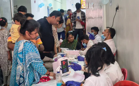 लायंस क्लब एटा के तत्वावधान में श्री राधाबल्लभ हॉस्पिटल पर निःशुल्क स्वास्थ्य शिविर का आयोजन