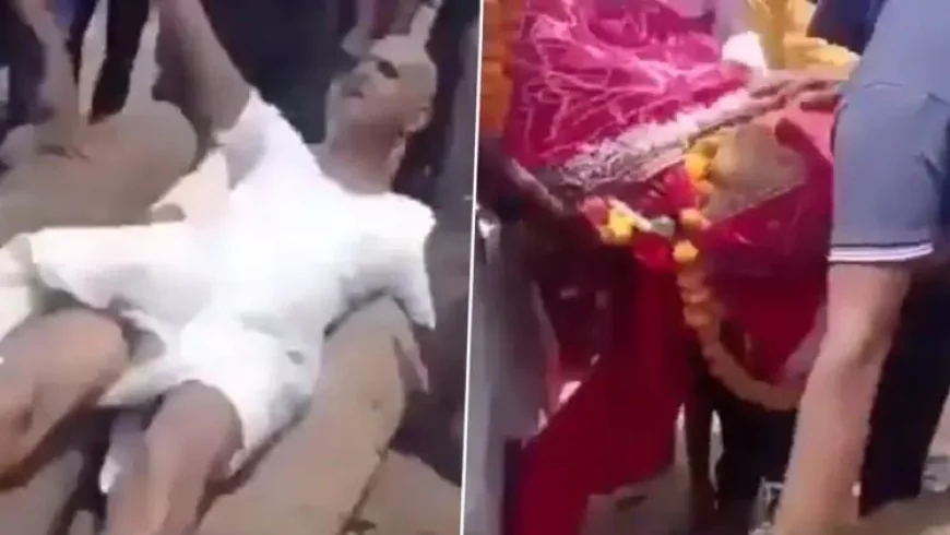 श्मशान में माँ की चिता पर चांदी के कड़े के लिए बेटे ने मचाया हंगामा
