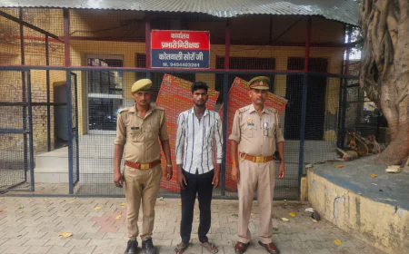 Kasganj news दुष्कर्म के अभियोग में वांछित अभियुक्त को किया गिरफ्तार