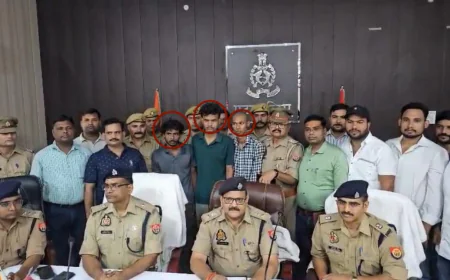 पुलिस ने लूटी गई टैक्सी कार के मामले का किया खुलासा, तीन शातिर अभियुक्त गिरफ्तार