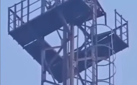 चारपाई लेकर मोबाइल टावर पर चढ़ा युवक, पुलिस भी रह गई हैरान – मैनपुरी से अजब गजब नजारा