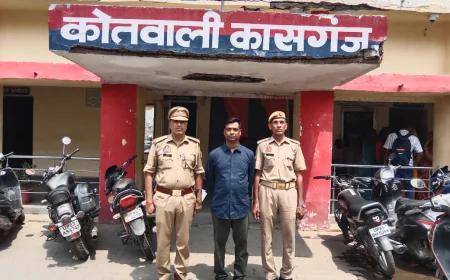 Kasganj news कासगंज पुलिस द्वारा दुष्कर्म की घटना में वांछित अभियुक्त को किया गिरफ्तार
