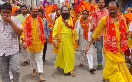 धार्मिक भव्य कांवड़ यात्रा में उमड़ा आस्था का सैलाब, नगर हुआ भक्तिमय