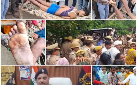 Etah Crime News : संदिग्ध परिस्थितियों में युवक की मौत, पुलिस पर परिजनों ने लगाए पिटाई के आरोप, लगाया जाम