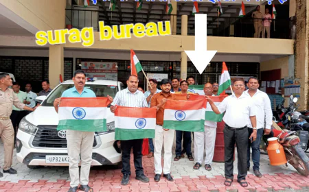 हर घर तिरंगा" अभियान के तहत विकास भवन परिसर में तिरंगा रैली एवं ध्वज वितरण कार्यक्रम आयोजित