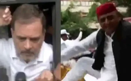 दिल्ली में विपक्षी दलों का मार्च रोका, राहुल गांधी और अखिलेश यादव समेत कई सांसद हिरासत में