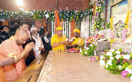 मथुरा पहुंचे मुख्यमंत्री योगी आदित्यनाथ, श्रीकृष्ण जन्मभूमि मंदिर में की पूजा-अर्चना