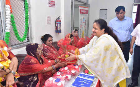 5 गर्भवती महिलाओं की की गोदभराई एवं 5 बच्चों का कराया अन्नप्राशन