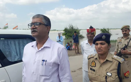 जिलाधिकारी  एवं पुलिस अधीक्षक ने बाढ़ पीड़ित क्षेत्र का किया निरीक्षण, दिए निर्देश