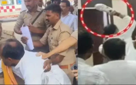 Baliya News : इंजीनियर से मारपीट के आरोपी BJP नेता मुन्ना बहादुर को घसीटती ले गई पुलिस